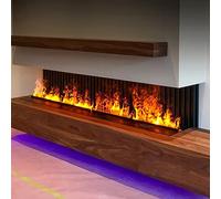 TDSYOCG CheminéE à Vapeur d'eau 3D avec Flamme éLectrique AtomiséE Et Remplissage Automatique - ContrôLe par Application, TéLéCommande Et éCran Tactile, Fonction Humidification IntéGréE