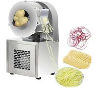 TDSYOCG Hachoir à Légumes Électrique Multifonction, Machine à Trancher et Râper Commerciale en Acier Inoxydable avec Moteur 180W, pour Râper Le Chou, Trancher Les Pommes de Terre, Légumes Fruits