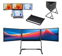 TDSYOCG Moniteur pour Ordinateur Portable 15.6 - Triple Ecran Pc, Laptop Screen Extender, Extension D'éCran pour Ordinateur, Compatible avec Win/Mac, Plug-Play de Type C/HDMI/USB-C avec Connecteurs
