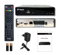 TDT Récepteur HD Full HD Espagnol H265+ 10bit, FTA DM-Digital, DVB-T2, USB, HDMI, LAN, SCART, Wi-Fi, télécommande universelle IR 2 en 1, noir, métal