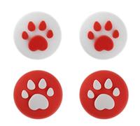 TDTOK Lot de 4 capuchons pour manette JoyCon Nintendo Switch & Lite en silicone souple Blanc et rouge