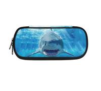 TDTRADD Trousse à crayons avec motif dinosaure et teinture sur nœuds pour enfants, étudiants, adolescents, noir, Cool Shark Sea 2, Taille unique, Trousse à crayons