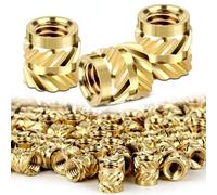 TDUNSYA 100 Pièces Insert Fileté M4, M4×6×6 En Laiton Insert Fileté, Écrous Moletés à Filetage Avec Filetage Interne Pour Pièces En Plastique Insert Impression 3D