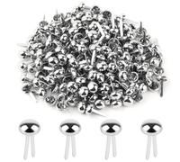TDUNSYA 200 Pièces Attaches Parisiennes,8x16mm Mini Brads,Rond Pointe Clous en Métal,Ronde Brads pour Scrapbooking Craft Papier (Argent)