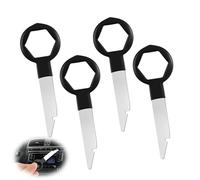 TDUNSYA 4 Pièces Clé Extraction Autoradio,Autoradio Adaptateur Demontage,Outil de Déverrouillage D'autoradio avec Manchon en Caoutchouc,Compatible Convient à la Plupart des Voitures (Noir)