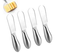 TDUNSYA 4 Pièces Couteaux à Beurre, Couteaux à Beurre en Acier Inoxydable, Couteau à Tartiner à Beurre, Couteau à Crème en Inox Multifonctions pour Tartiner Beurre, Fromage, Confitures