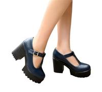 Tdvcpmkk Chaussures à talons hauts à bout rond pour femme, semelle épaisse, confortable, grande taille, talons hauts, 2, 40.5 EU