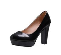 Tdvcpmkk Chaussures en cuir confortables à talons hauts pour femmes