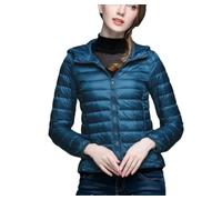 Tdvcpmkk Doudoune légère et chaude à capuche pour femme, Gris 9EN8, XL