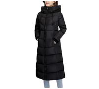 Tdvcpmkk Doudoune longue pour femme - Veste basique tendance slim - Grande taille, Noir , L