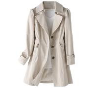 Tdvcpmkk Trench-coat long à simple boutonnage pour femme - Coupe ajustée - Tendance - Manches longues, beige, XX-Large