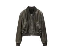 Tdvcpmkk Veste bomber rétro en similicuir pour femme, Image, Medium