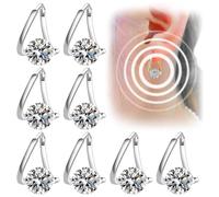 TDWE Lot de 8 boucles d'oreilles Lymphvity Germanium - Drainage lymphatique - Boucles d'oreilles magnétiques pour femme - Thérapie magnétique - Acier inoxydable - Clip-on