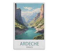 TDXYz Affiche Étain Métal Mur Signe Vintage Plaque Rétro Attention Décorative Métallique Panneau pour Café Bar Chambre Hôtels Clubs ParcLac d'Ardèche France30x40cm (12x16 pouces) A521