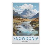 TDXYz Mur Affiche Vintage Plaque Étain Signe Rétro Décorer Artisanat pour Café Bar Garage Salon ChambreSnowdonia Nord du Pays de Galles30x40cm (12x16 pouces) A514