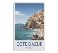 TDXYz Mur Signe Affiche de Fer Métal Mur étain Panneau Attention Plaque Rétro décoration Murale pour Café Bar Hôtel Jardin ParcCôte d'Azur France15x30cm(6x12 pouces) A843