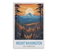 TDXYz Mur Signe Affiche de Fer Métal Mur étain Panneau Attention Plaque Rétro décoration Murale pour Café Bar Hôtel Jardin ParcMont Washington New Hampshire15x30cm（6x12 pouces） A603