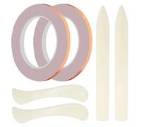 Tdyatocept 2 Rouleaux de Adhésif en Feuille de Cuivre avec Support en Cuivre pour la Fabrication de Vitraux et les Travaux Manuels, avec 4 Outils pour Vitraux 5 mm