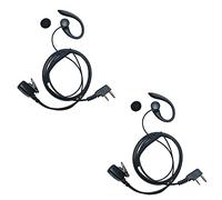TDYU Lot de 2 oreillettes pour talkie-walkie avec micro PTT en forme de C pour radio bidirectionnelle Baofeng UV-5R BF-888S BF-F8HP BF-F9 TK-3107 TK-2107