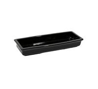 tDZP7yWpc Plateau pour Pots de Fleurs Plateau d'égouttement rectangulaire en céramique, Soucoupe à Fleurs de Bureau(Noir)