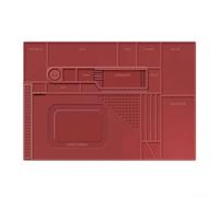 TE-702 Tapis de soudure pour réparation électronique professionnelle et bricolage avec tolérance thermique fiable et contrôle du positionnement des composants (rouge)