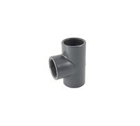 Té 90° Femelle/Femelle/Femelle avec dérivation centrale taraudée en PVC - Ø A: 63mm | Ø B: 2''