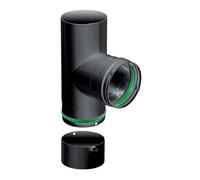 Té 90° + Tampon - débouchure femelle pour tuyau APOLLO PELLETS Email 0,7