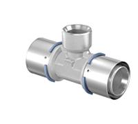 Té à sertir Uponor 1015048 25xRp 3/4 IGx25 mm, laiton étamé