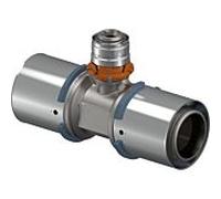 Té à sertir Uponor 1046920 40 x 32 x 40 mm, réduit, laiton étamé