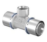 Té à sertir Uponor 1046923 40 x Rp 3/4 IG x 40 mm, laiton étamé