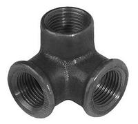 Té à trois voies fileté femelle en fonte malléable noire, 1/2"