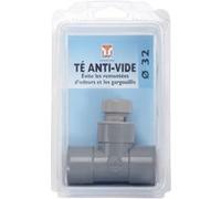Té antivide en pvc à coller, femelle / femelle, D.32 G