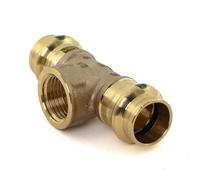 Viega Sanpress Pièce en T 115944 22 x Rp 2000 /2 x 22 mm, bronze ou bronze au silicium, contour SC