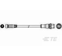 TE Connectivity 2273110-4 Câble de raccordement M8, M12 femelle, droit, mâle, droit 1.50 m Nombre de pôles: 3 1 pc(s)