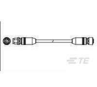 TE Connectivity 2273115-4 Câble de raccordement M12 mâle, droit, femelle, droit 1.50 m Nombre de pôles: 8 1 pc(s)