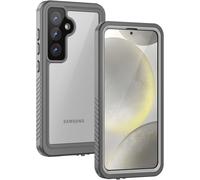 Te-Coque Pour Samsung S24, [Ip68 Étanche & Antichoc] 360 Protection Integrale Double Renforcé Waterproof Etui Antipoussière Incassable Housse Compatible Avec Samsung Galaxy S24 (6.1''), Gris