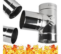 Té d’échappement 90° en Acier Inoxydable - Raccord en T 90 ° pour Cheminée Tuyaux d'échappement Fumée - Té Equerre à 90 Degrés - Diamètre 180 mm - Ø 180 mm