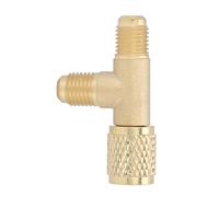 Té D'accès à Coupleur Rapide, Adaptateur de Té de Noyau de Vannes Sae 1/4", Raccord en Laiton, Ffl Femelle Vers Mfl Double Mâle pour Systèmes Ac R22/r12/r134, Jauges à Vide