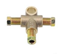 Té de frein à 3 voies avec 3 écrous mâles, 3/8" UNF 24 TPI, tuyau de 3/16", pas M10 x 1 mm, pour ligne de frein O/D de 3/16", raccord long