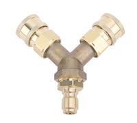 Té de Nettoyeur Haute Pression, Coupleur Séparateur, Connexion Rapide de Deux Pistolets à un Nettoyeur Haute Pression, Connecteur à Trois Voies en Laiton, Raccord Rapide 3/8 Pouces pour Outil de Lavag