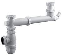 Valentin Vidage d'évier 00 778100 001 00 - Entraxe réglable 160-360 mm - Prise MAL - Siphon intégré
