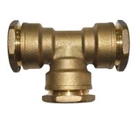 Té de serrage - BOUTTE - D: 25 mm - Laiton - Longueur d'emboîtement: 34 mm - A compression