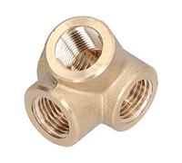 Té de sortie latérale à 4 voies Durable Robuste Traitement fin Anticorrosion Spirale Raccord de tuyau en fer à quatre voies Raccords de tuyauterie en laiton G1/4 noir pour