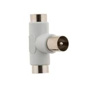 Té dérivation TV 1 entrée mâle, 2 sorties femelles Ø9,5mm - Zenitech