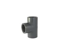 Té égal 90° PVC-U à visser PN16 : Le raccord femelle triple taraudé - 1''