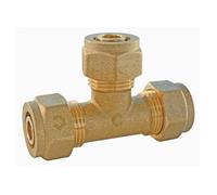 Somatherm Raccord té égal à compression PER Ø12 – Jaune – Pression max 10 bars – 5–90°C