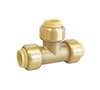 SOMATHERM FOR YOU, Té laiton égal à clipser pour tubes cuivre, PER ou multicouche Ø12 mm, installation rapide et facile, raccord démontable, durable, pression max 4 bars, température max 90°C