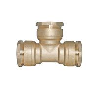 Somatherm Raccord laiton Té égal Ø25 mm – 3 sorties à 90°, pression max 20 bars, EPDM, ACS, 5 ans