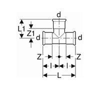 Geberit Geberit Té Mapress acier C d= 35 mm, égal, galvanisé extérieur Quantité:1