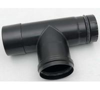 Té émaillé gris fonte avec couvercle et joint Viton 25cm de long - DN 80